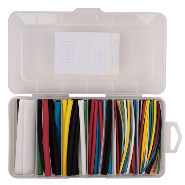 Main product image for 6" Heat Shrink Tubing 2:1 Thin Wall-Assorted Colors and Sizes 160-Pcs.080-984